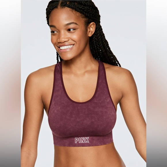 Victoria's Secret PINK SEAMLESS LEGGINGS & LIGHTLY LINED GYM RACERBACK SET - Picture 2 of 16